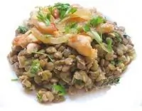 Чечевица с куриным филе