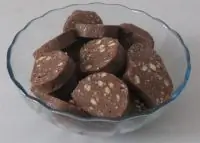 Десертная колбаса из печенья и какао