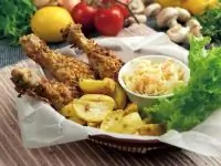 Куриные ножки в сухарях с зеленью