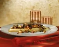 Омлет с лисичками и зеленью