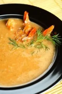 Пряный новогодний тыквенный суп с креветками