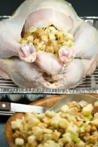 Начинка для новогодней птицы из яблок и зелени