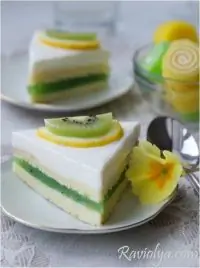 Пирожные с желе из киви