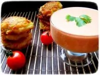 Мусс из запеченных овощей с картофельными оладьями