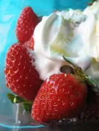 Свежая клубника с йогуртовым кремом и медом