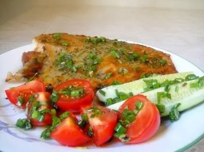 Жареная тиляпия с лимонным маслом