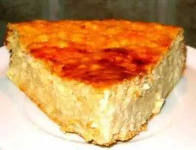 Творожная запеканка с яблоками и корицей на кефире