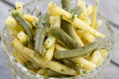 Желтая фасоль в мятном масле