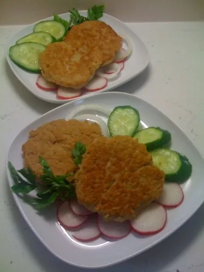 Оладьи из куриного мяса и геркулеса