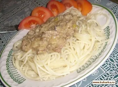 Печень куриная в сливочном соусе