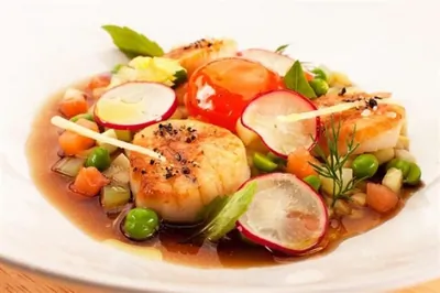 Окрошка с гребешками