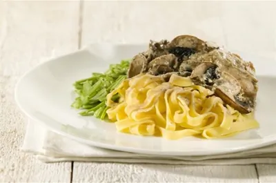 Тальятелле с шампиньонами в сливочном соусе