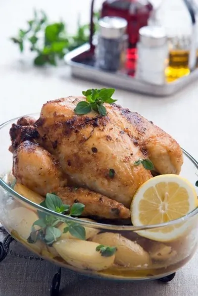 Жареная курица с лимонами и фенхелем