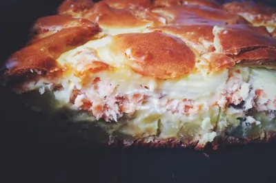 Рыбный пирог с картофелем