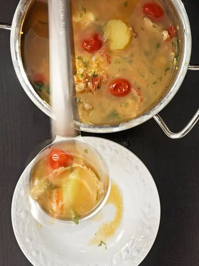 Уха с пшенной кашей