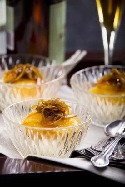 Ванильный рисовый пудинг с глазированными апельсинами