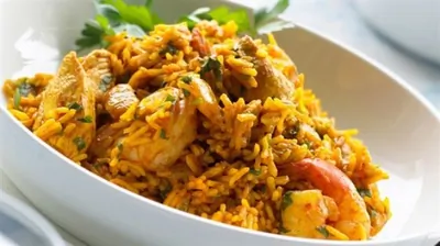 Плов узбекский с курицей и барбарисом