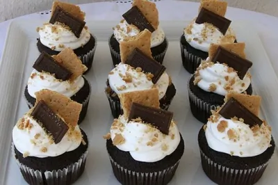 Очень шоколадные кексы со сметанным кремом