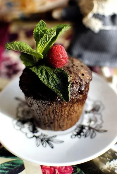 Шоколадно-малиновые маффины