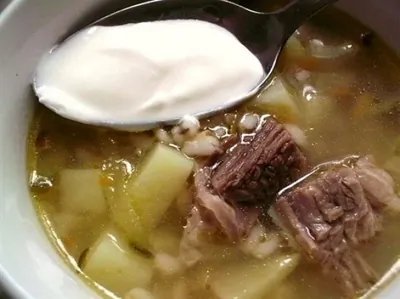 Рассольник с говядиной