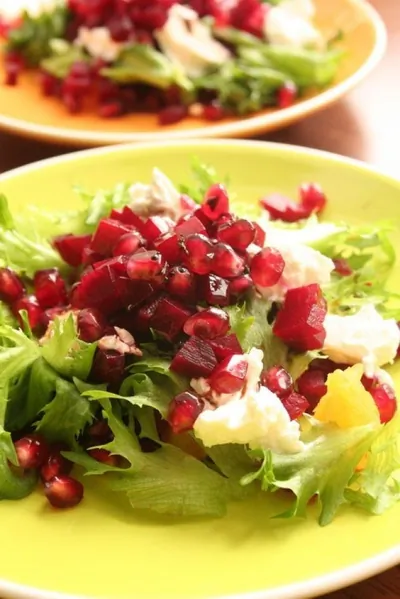 Винегрет с апельсином и козьим сыром