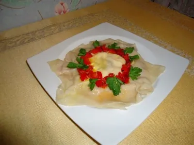 Равиоль с козьим сыром