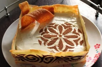 Торт с яблоками, апельсином и пастилой