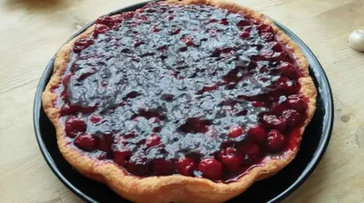 Вишневый пирог на творожном тесте