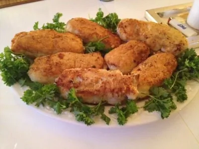 Котлеты по киевски с зеленым маслом