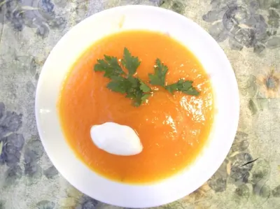 Тыквенный суп-пюре с чесноком