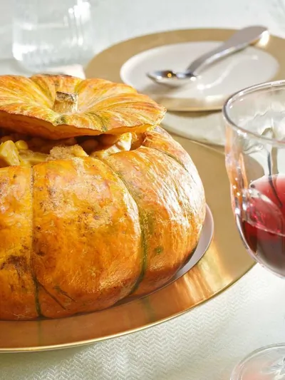 Тыква, фаршированная рубцом