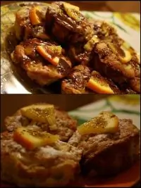 Бисквитные кексы с яблоками и шоколадным кремом