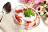 Клубника с мятным йогуртом