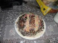 Блинный торт с шоколадной помадкой