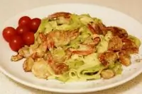 Феттучини с креветками