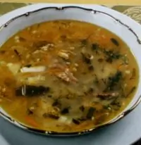 Рассольник с говяжьей грудинкой