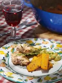 Кролик с тыквой в апельсиновом соусе