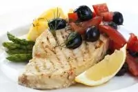 Рыба-меч с томатной закуской по сицилийски