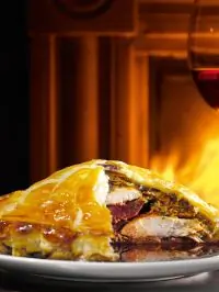 Пирог с курицей и печенкой