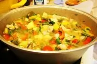 Тажин с мясом, зеленой фасолью и помидорами