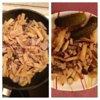 Опята с картошкой в сметане