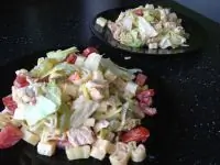 Салат «Цезарь» с макаронами