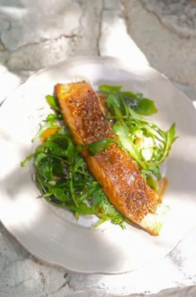 Лосось в маринаде, запеченный в духовке