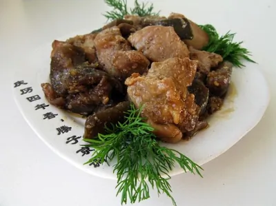 Курица с баклажанами в соевом маринаде