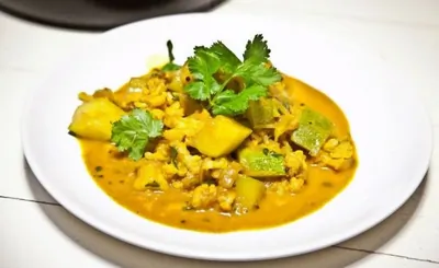 Карри с овощами и горчицей