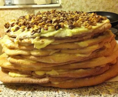 Медовый торт с грецкими орехами