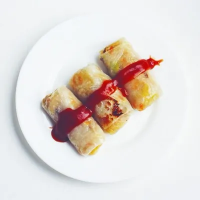 Запеченные вегетарианские блинчики в рисовой бумаге