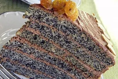 Шоколадно-маковый торт