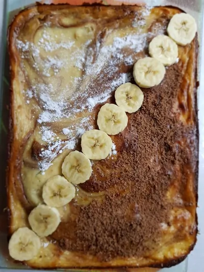 Шоколадно-банановый брауни-чизкейк