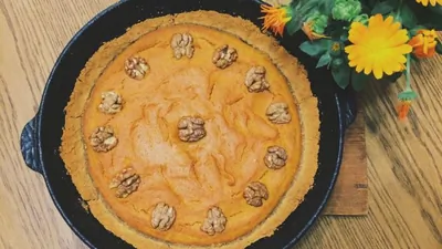 Тыквенный пирог с тестом из печенья
